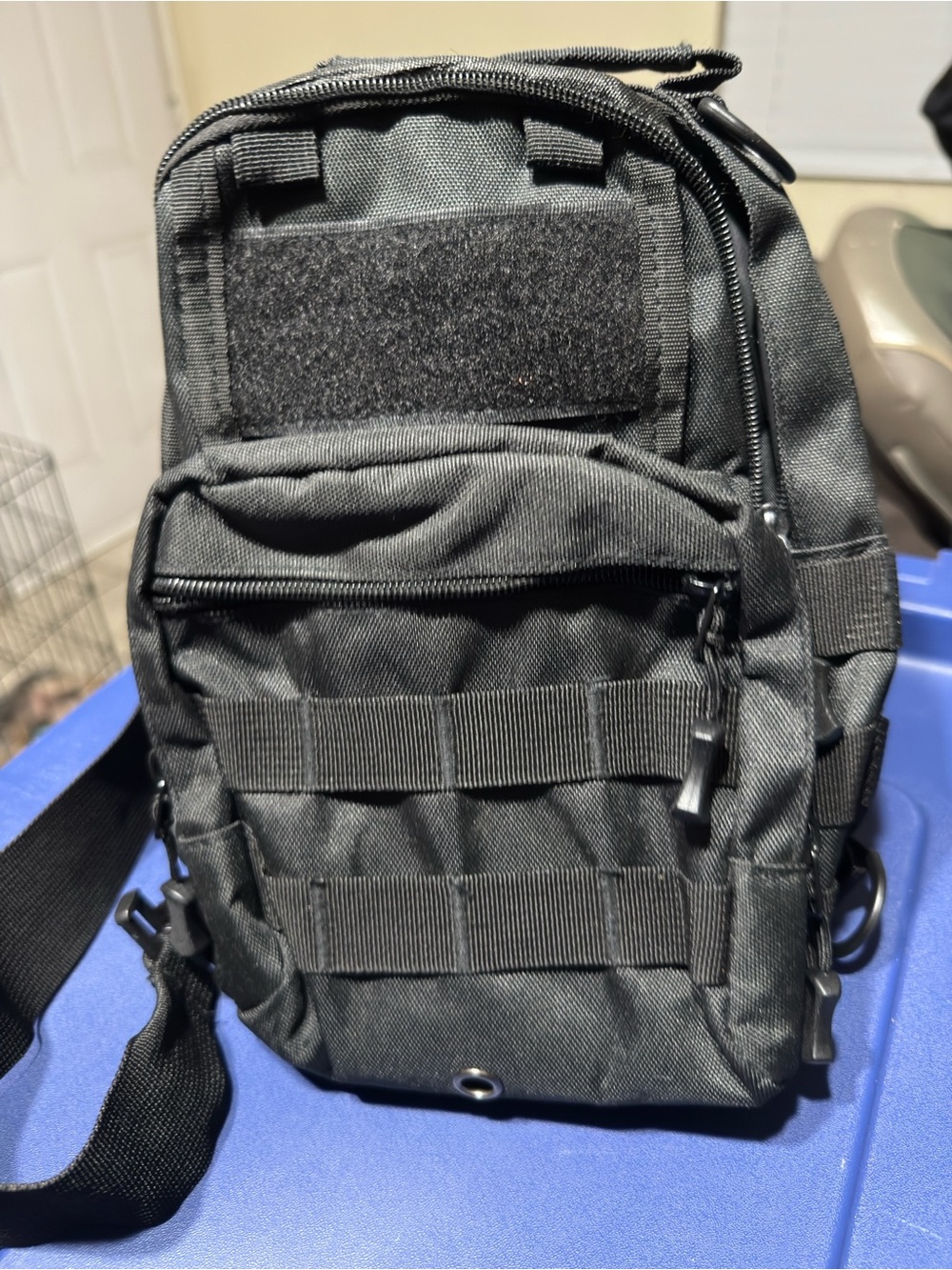 Compact Tactical Messenger Sling Bag - Black